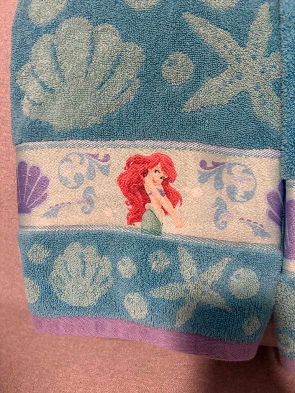 Disney The Little Mermaid Blue and Purple Kids Bath Set